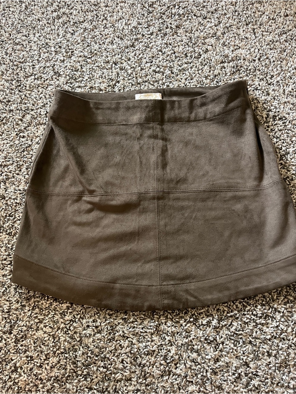 Fax Suede Brown A-Line Women’s Skirt